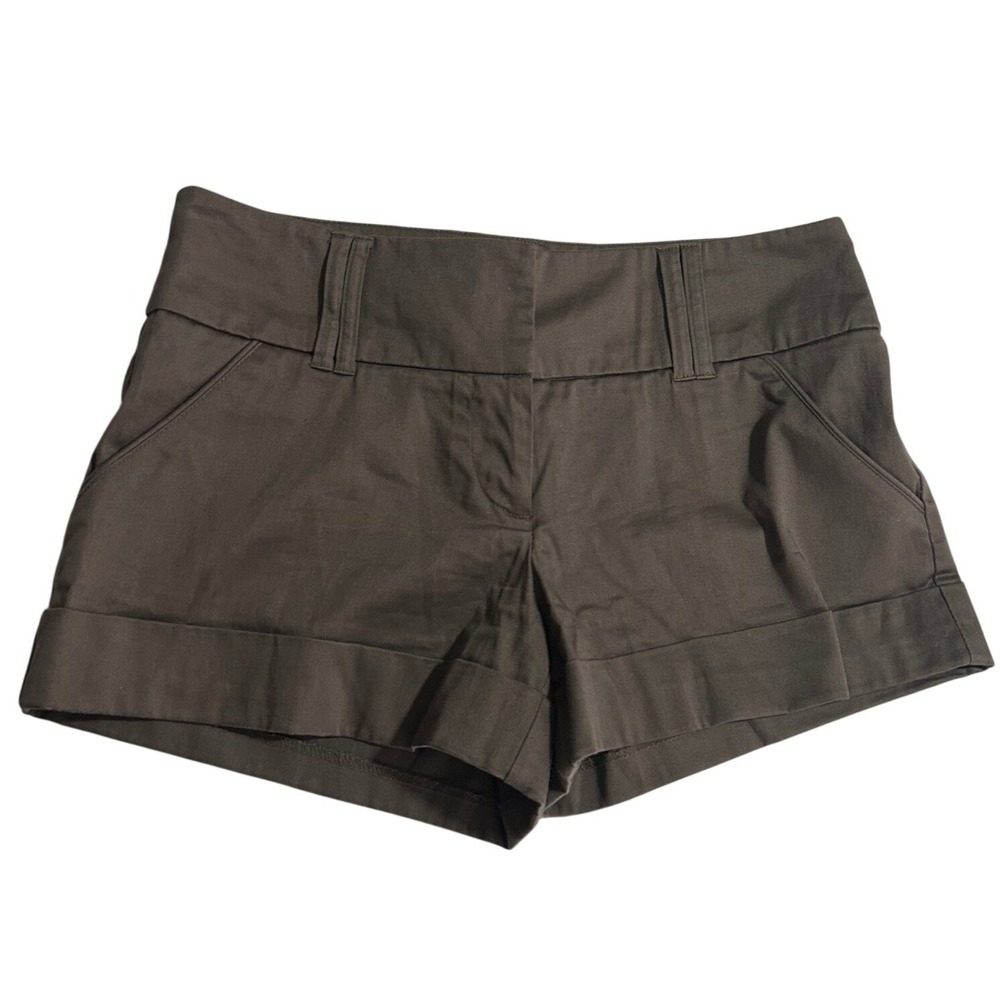 2000s Love Culture Mini Shorts Medium Brown Cuffed Hem y2k